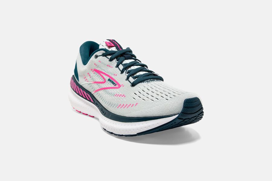 Brooks Running Shoes Womens White/Pink - Glycerin GTS 19 Road - 4201-QNIVG